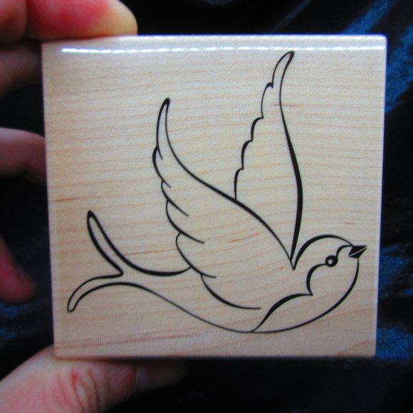 Dove Wood Mounted Stamp 3" X 3" - Picture 1 of 3